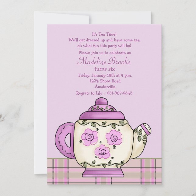 Afternoon Tea Birthday Party Invitation (Front)