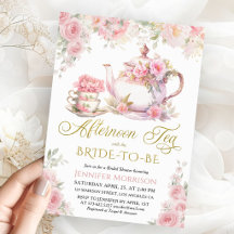 Afternoon Tea Bridal Shower Floral Pink Elegant