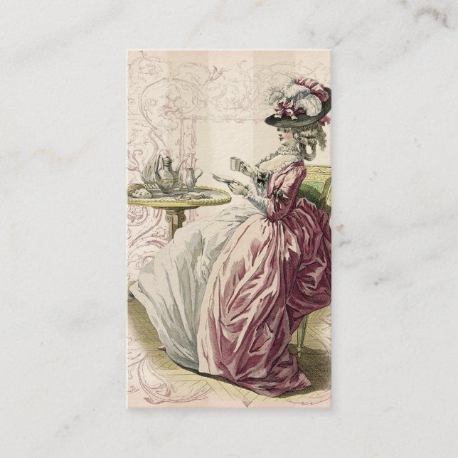 Afternoon Tea, calling card on ivory (Front)