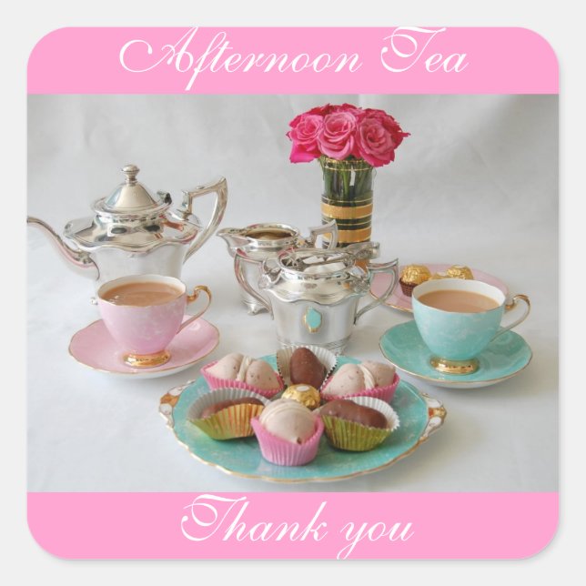 Afternoon Tea Favor or Shop Stickers (Front)