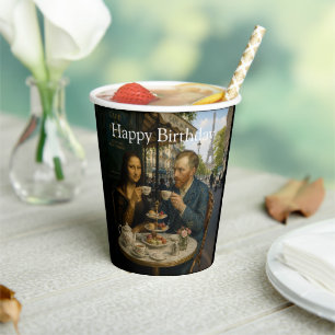 Afternoon Tea Friends Paris No 2 Happy Birthday Paper Cups