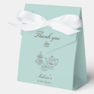 Afternoon Tea Hand-drawn Blue Bridal Shower Favour Box