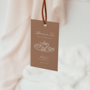 Afternoon Tea Hand-drawn Pink Bridal Shower Gift Tags