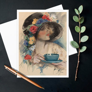 Afternoon Tea, Harrison Fisher Postcard