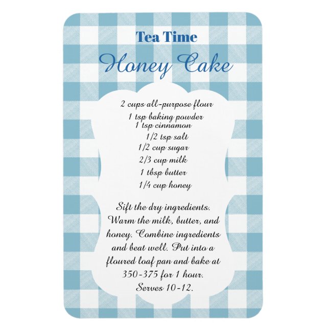 Afternoon Tea Honey Cake Recipe Magnet (Vertical)