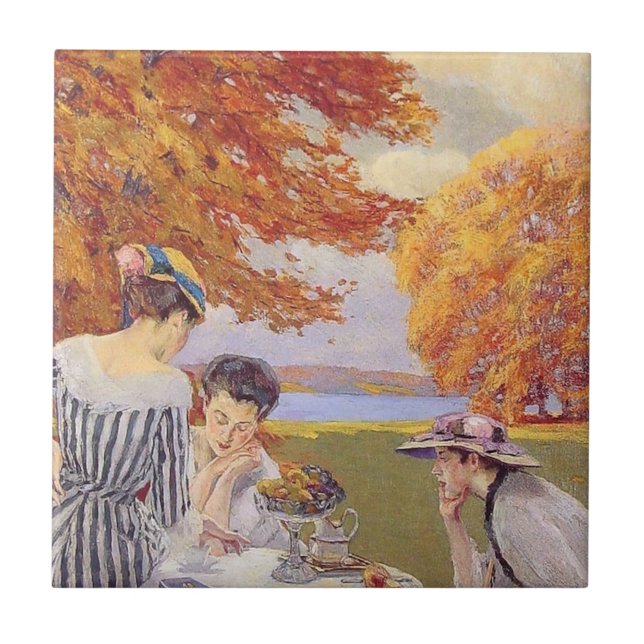 afternoon tea in the park ceramic tile (Front)