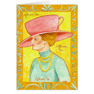 Afternoon Tea Lady Greeting Card