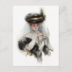 Afternoon Tea Lady Postcard