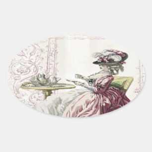 Afternoon Tea! Oval Sticker