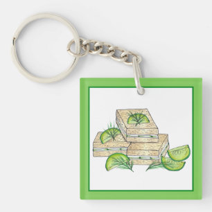 Afternoon Tea Party Cucumber Dill Finger Sandwich Key Ring