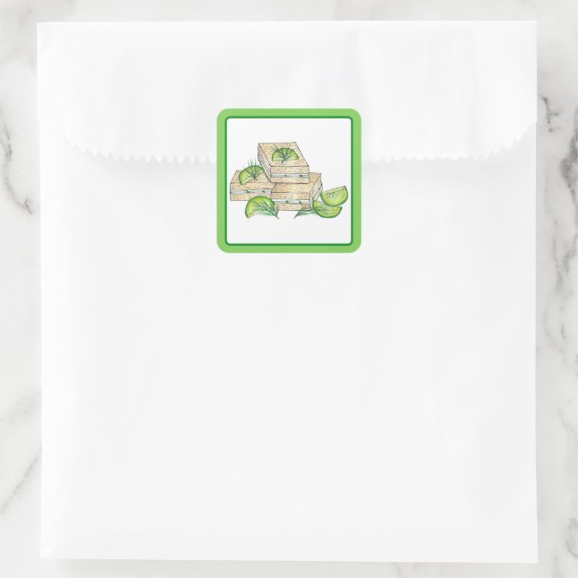 Afternoon Tea Party Cucumber Dill Finger Sandwich Square Sticker (Bag)