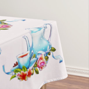 Afternoon Tea Party Watercolor Pattern Tablecloth