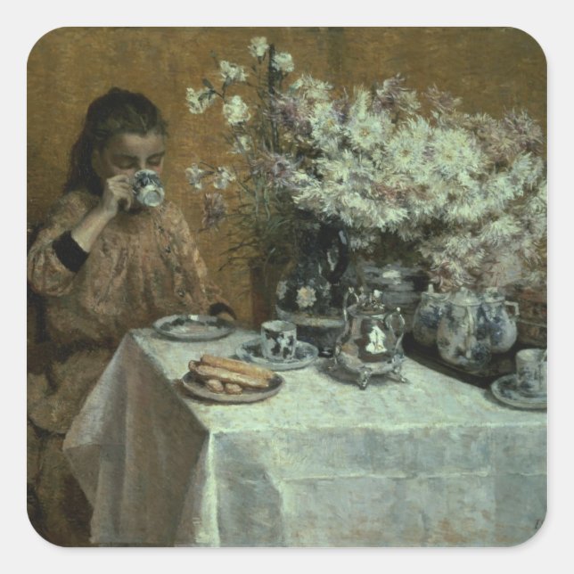 Afternoon Tea Square Sticker (Front)