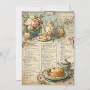 Afternoon Tea & Tiny Toes   Vintage Tea Invitation