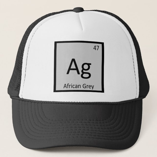 Ag - African Grey Chemistry Periodic Table Element Trucker Hat (Front)