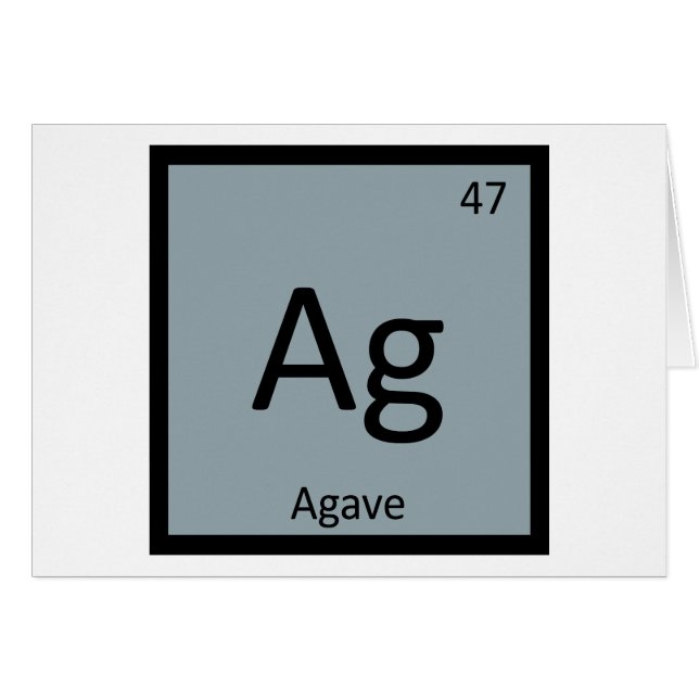 Ag - Agave Nectar Chemistry Periodic Table Symbol (Front Horizontal)