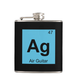 Ag - Air Guitar Music Chemistry Periodic Table Hip Flask