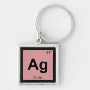 Ag - Silver Chemistry Periodic Table Symbol Key Ring