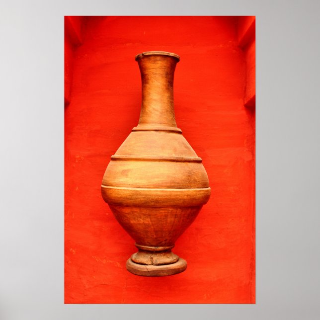 agadir morocco medina wood vase jar folk islamic b poster (Front)