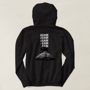 AGAIN Gym Motivation Back Print Fitness Hoodie