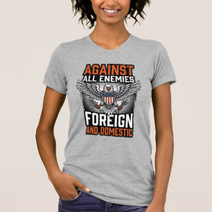 Against All Enemies Patriotic Eagle Shirt Design_1