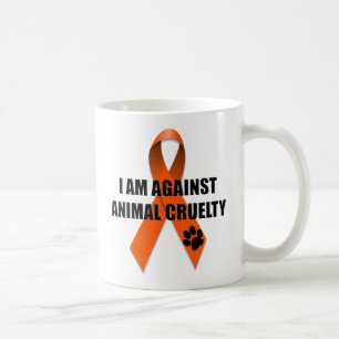 Against Animal Cruelty Orange Awareness Ribbon Coffee Mug