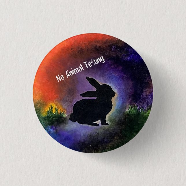 Against Animal Testing 3 Cm Round Badge (Front)