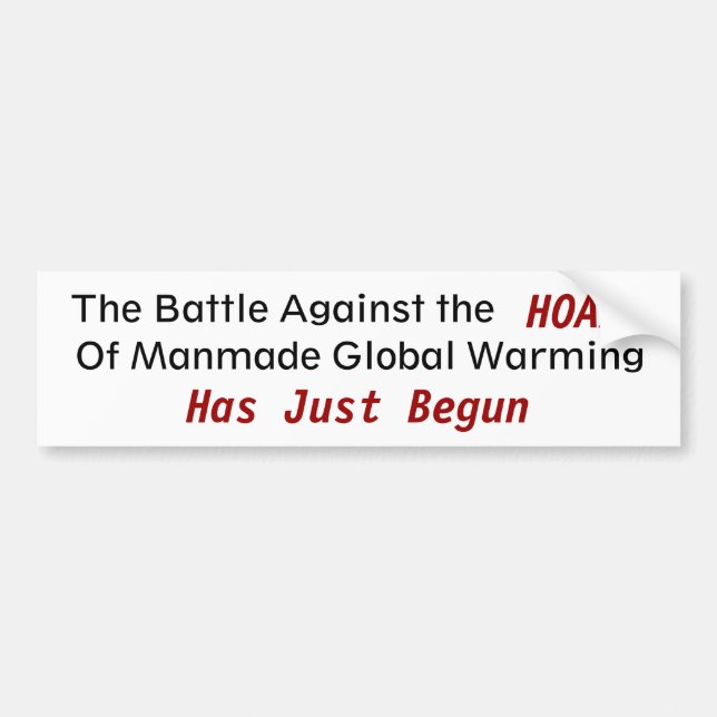 Against Manmade Gobal Warming - Customised Bumper Sticker (Front)