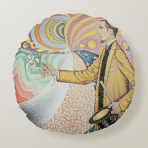 Against the Enamel of a Background Rhythmic Round Cushion