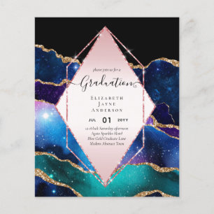 Agaite Glitter GRADUATION Party Invites Glam CHIC Flyer
