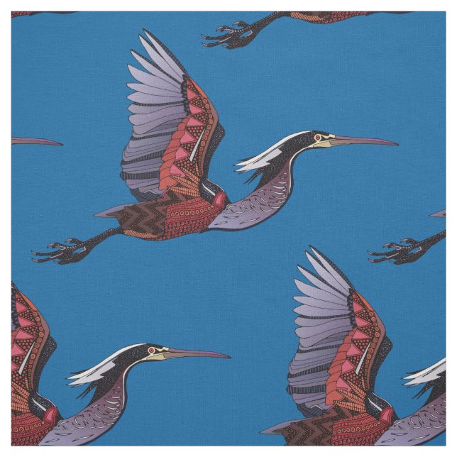 Agami heron cobalt fabric (Swatch)