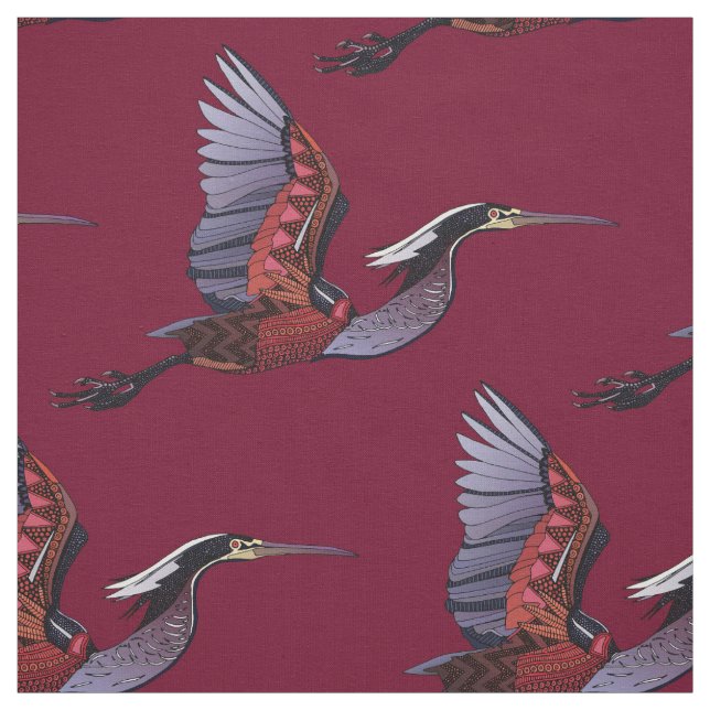 Agami heron garnet fabric (Swatch)