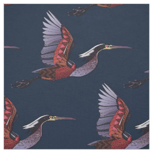 Agami heron indigo fabric