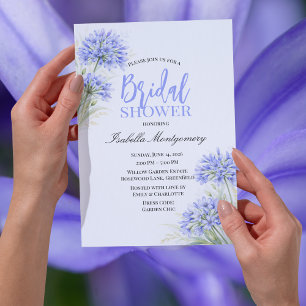 Agapanthus Blue Floral Bridal Shower 2026 Invitation