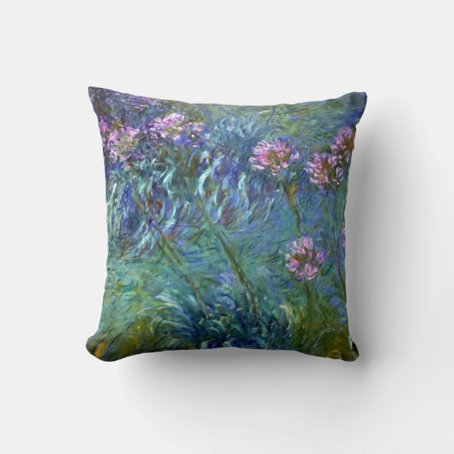 Agapanthus Claude Monet Fine Art Cushion (Front)