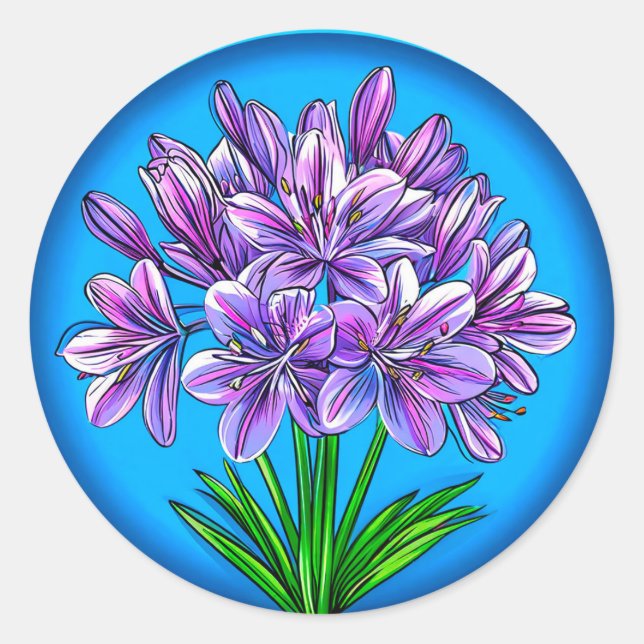 Agapanthus flower classic round sticker (Front)