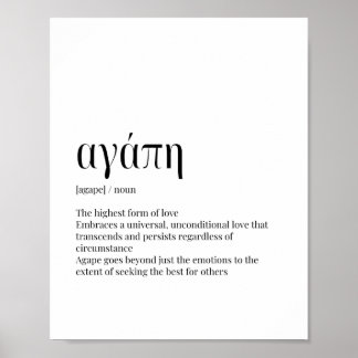 Agape greek definition for love poster