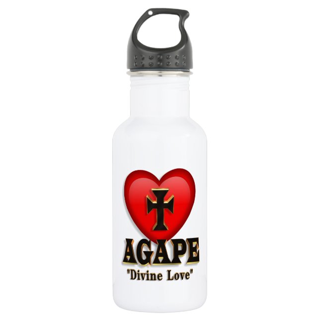Agape heart symbol for God's divine love 532 Ml Water Bottle (Front)