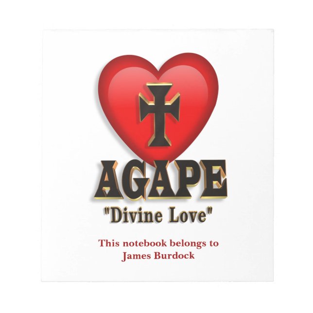 Agape heart symbol for God's divine love Notepad (Front)