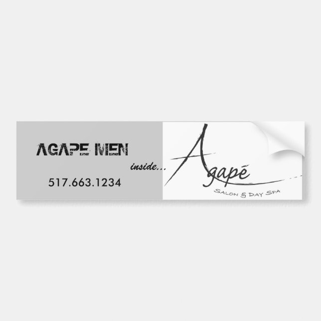 Agape logo black[1], AGAPE MEN - Customised Bumper Sticker (Front)