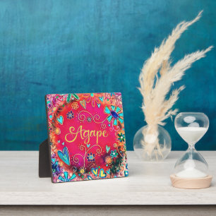 Agape Pretty Inspirational Red Inspirivity Easel Plaque