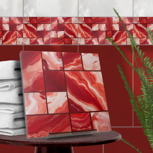Agate and Carnelian stones mosaic Ceramic Tile