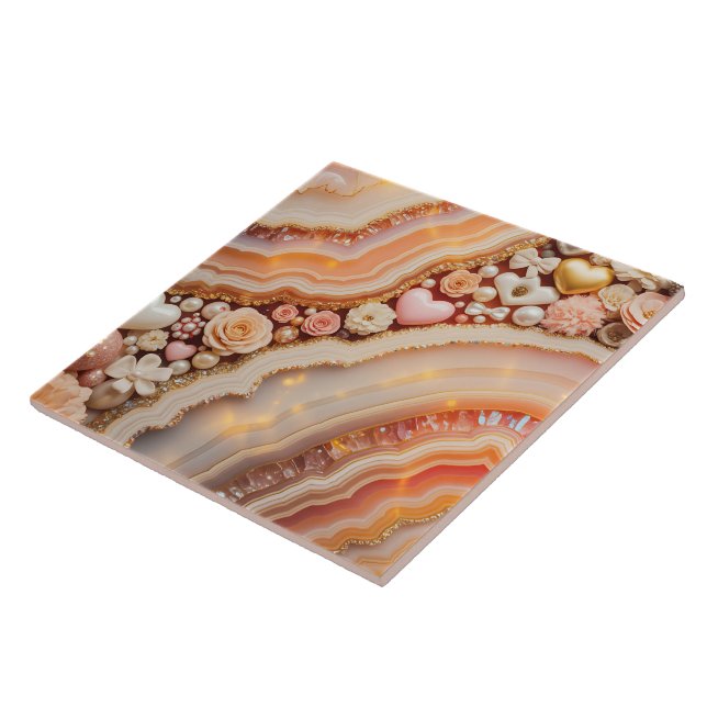 Agate and Geode Ceramic Tile (Side)