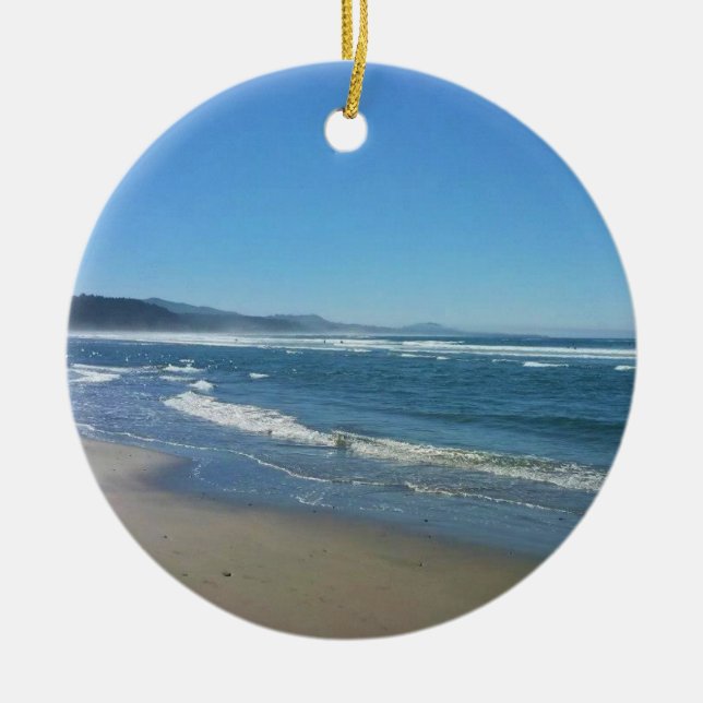 Agate Beach, Oregon Ceramic Ornament (Front)