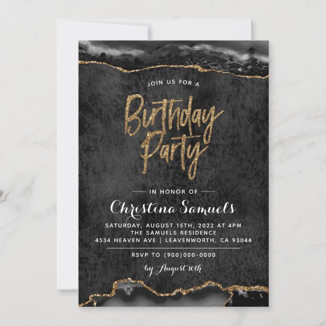 Agate Birthday Invitation (Front)