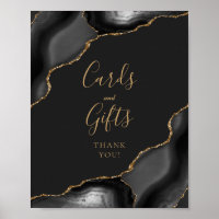 Agate Black Gold Dark Wedding Cards and Gifts
