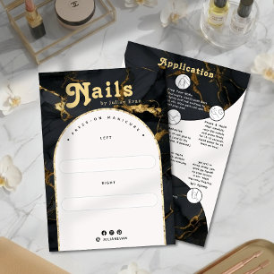 Agate Black Gold Marble Arch Manicure Display Card
