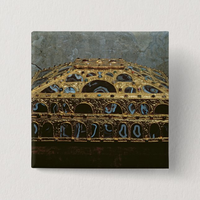Agate casket 15 cm square badge (Front)