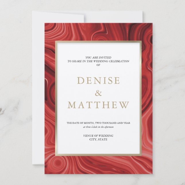 Agate Collection Poinciana Red Invitation (Front)