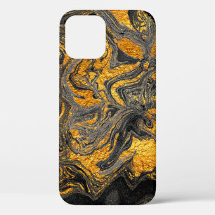 Agate Crystal. Futuristic Modern Suminagashi. Swir iPhone 12 Case